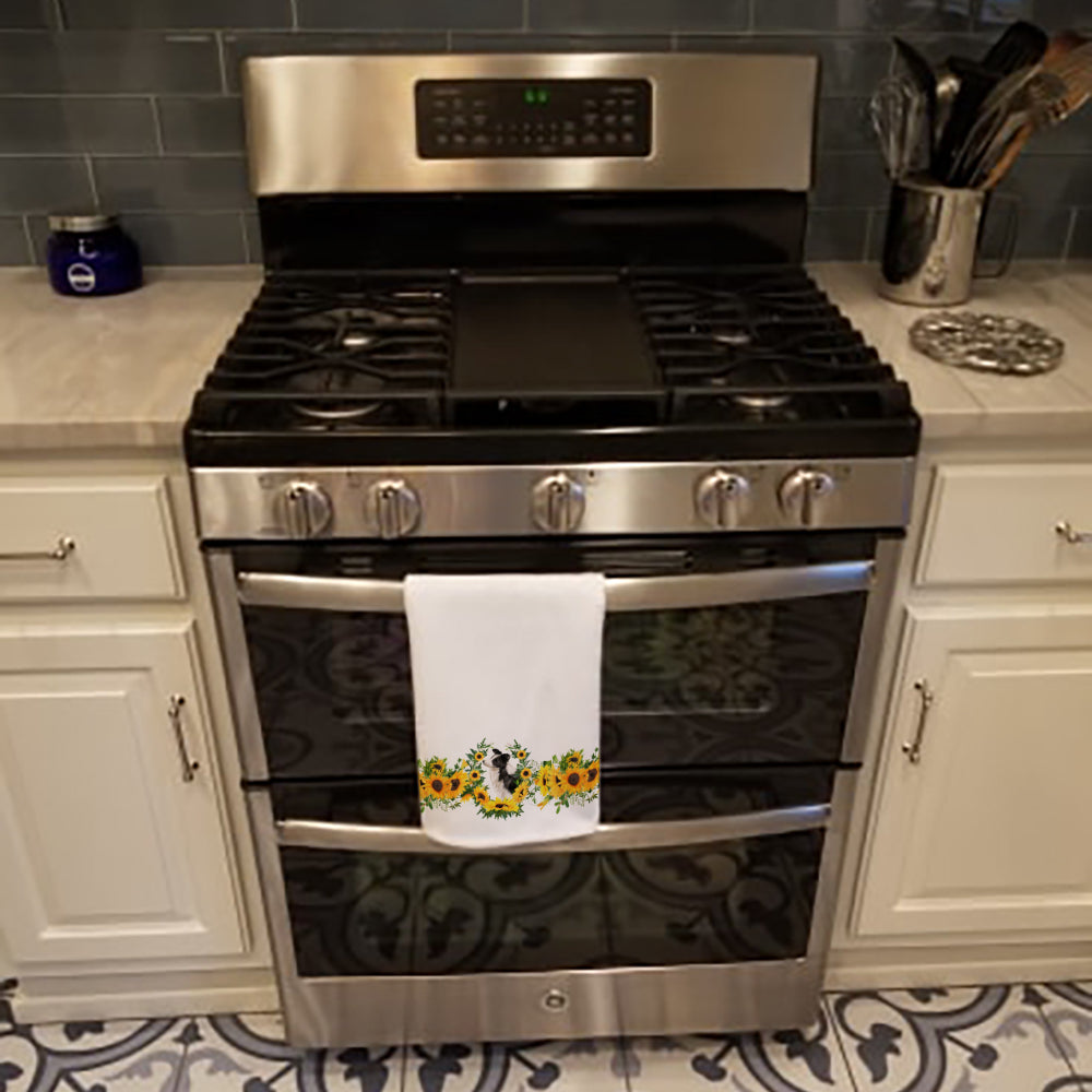 Border Collie in Sunflowers Kitchen Towel Set of 2-2