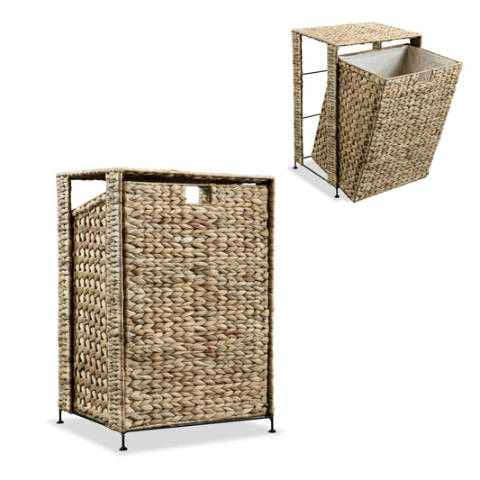 vidaXL Laundry Basket 17.3"x13.4"x25.2" Water Hyacinth offers a stylish and durable solution for laundry storage.